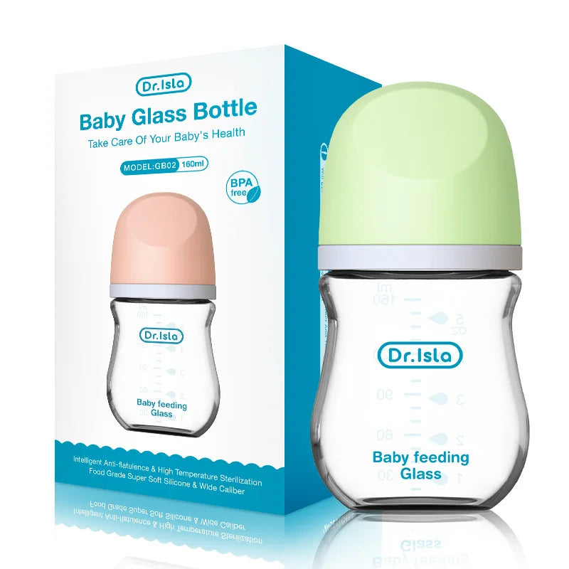 Baby Anti-flatulence BPA free Glass Bottle